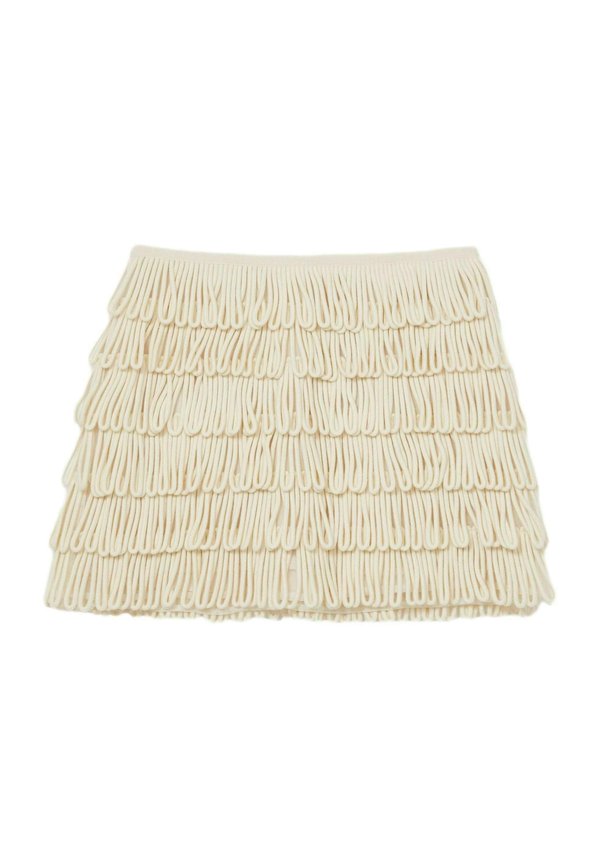 REGULAR FIT -   FRINGE   - A-Linien-Rock - ivory