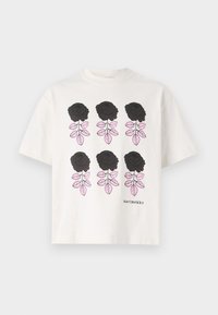 VEISTO VIHKIRUUSU PLACEMENT UNISEX - T-shirt con stampa - off white/pink/dark grey
