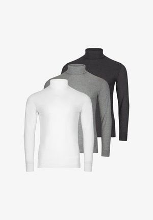 Ragman 3 PACK - Maglietta a manica lunga - hellgrau/dunkelgrau/weiß