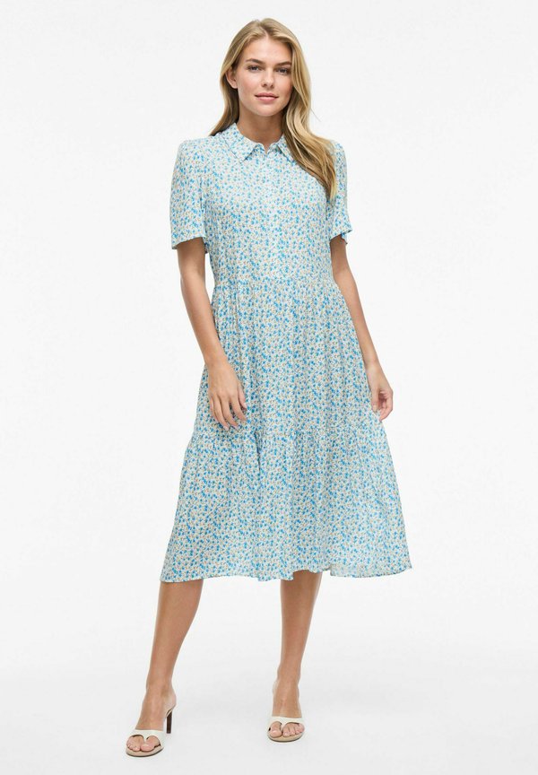 MIDI KURZÄRMELIGES - Blusenkleid - cloud dancer