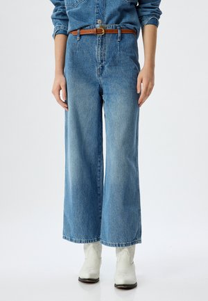 WIDE LEG - Flared jeans - blue denim