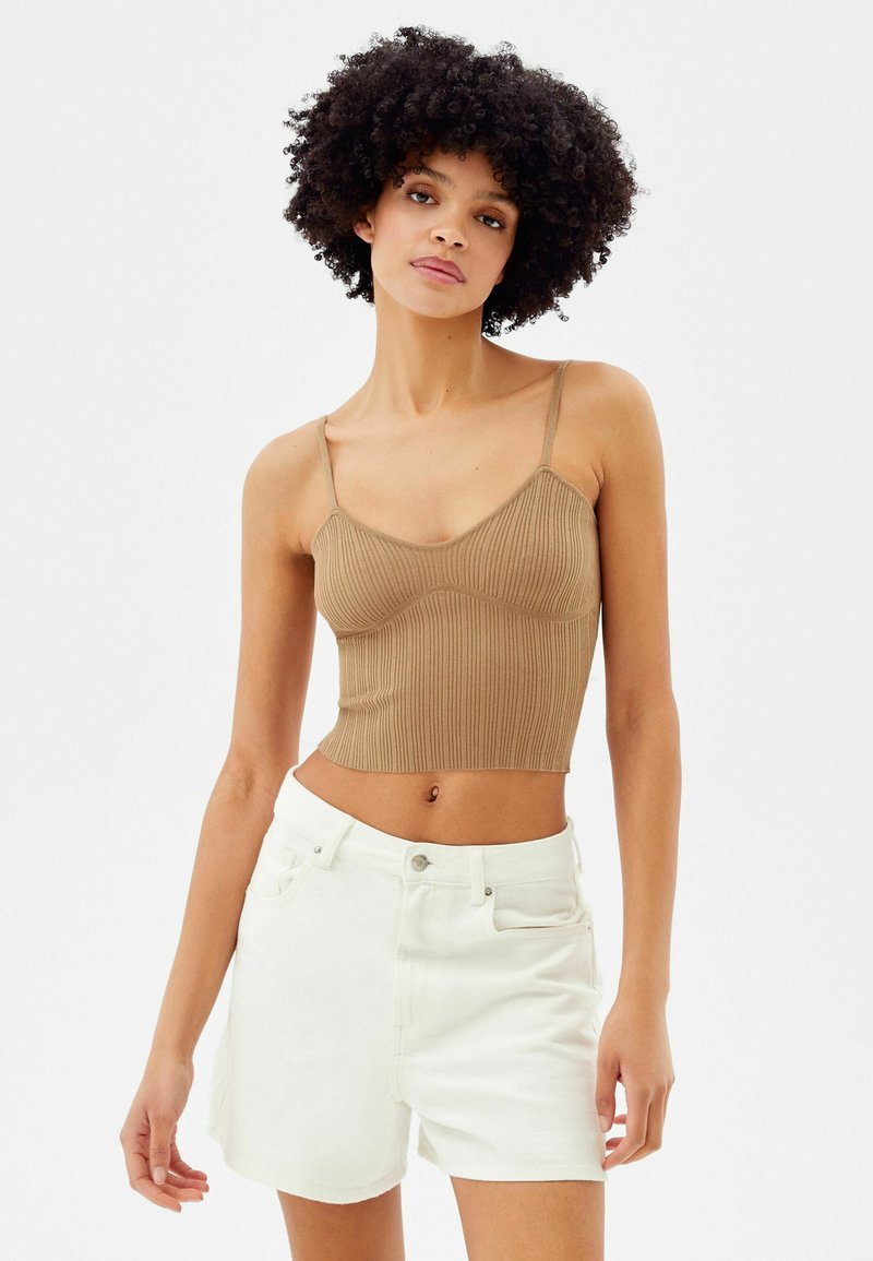 Damen T-Shirts | Bershka STRAPPY Top brown/braun - BN68030 Damen T-Shirts | Bershka STRAPPY Top brown/braun - BN68030