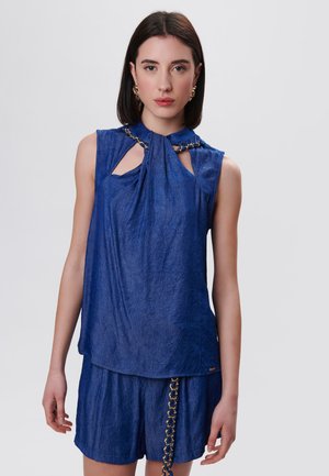 CUT-OUT  - Camicetta - blue denim