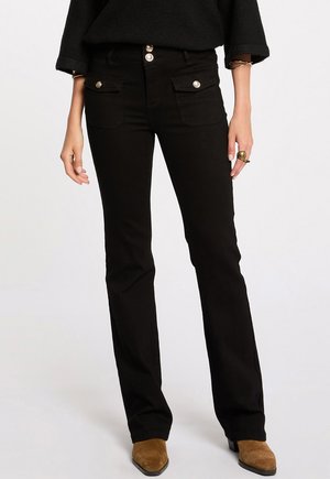 WITH FLAP POCKETS - Bootcut jeans - noir