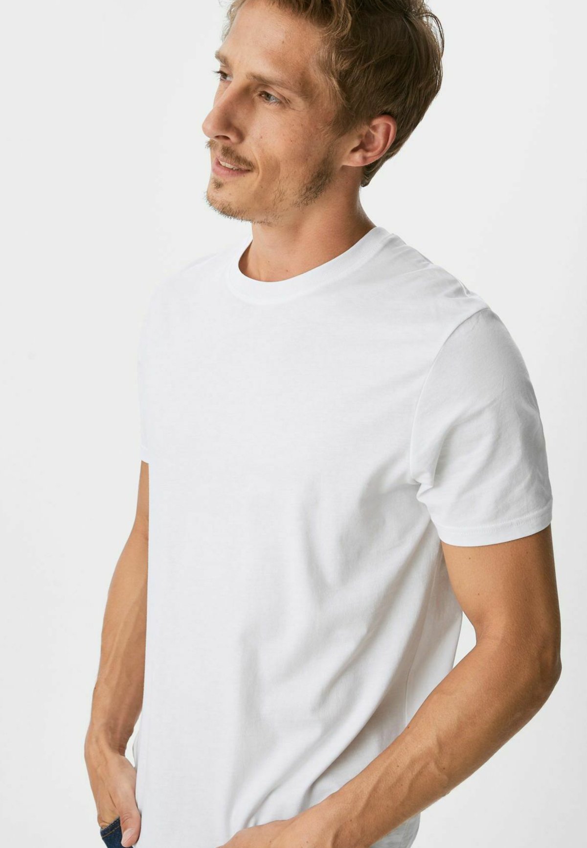 White Tee Shirt Basique Homme C&a Tee Shirt Homme