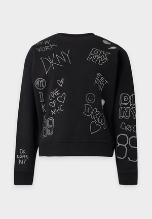 DKNY, GRAFITTI LOGO - Mikina - black