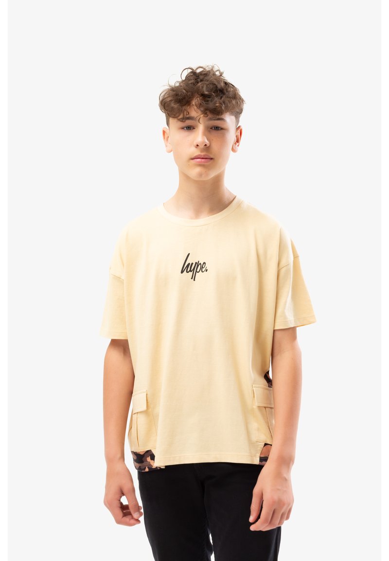 Hype T-shirt print zandkleur