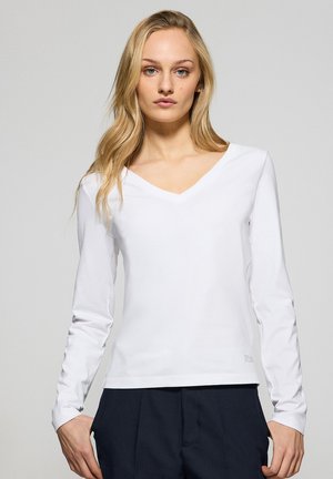 SINGLE V NECK BLOCK TRACY - Maglietta a manica lunga - white