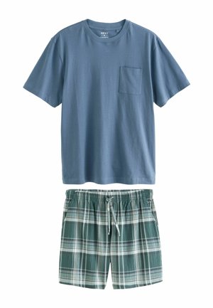 Next REGULAR FIT - CHECK SHORT SET - Pyjama set - teal blue