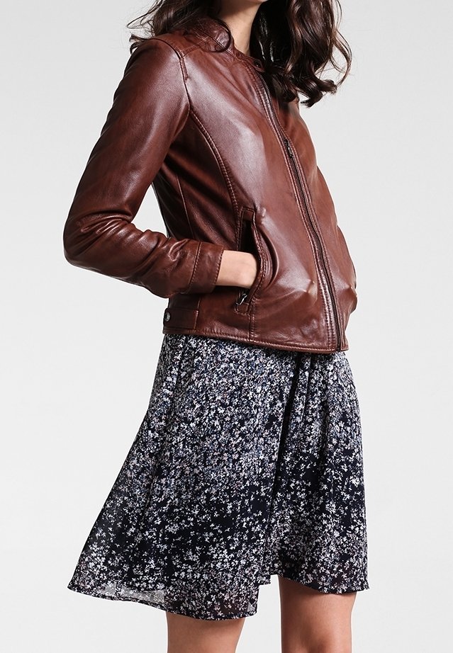 Oakwood Veste en cuir - cognac