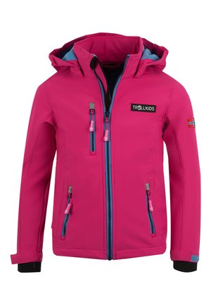 TROLLKIDS GIRLS PREIKESTOLEN JACKET - Outdoorjacke - pink/med blue/navy