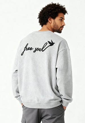 EMBROIDERY UNISEX OVERSIZED - Felpa - mottled grey