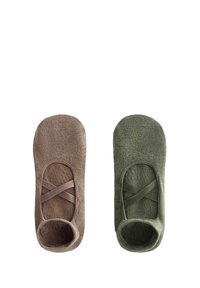 2 PAIRS OF YOGA AND PILATES WITH CROSSOVER STRAPS 33622490 - Trainer socks - green