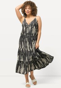 Ulla Popken - ABSTRACT SLEEVELESS - Jurk - asphalt gray Miniatuurafbeelding 1