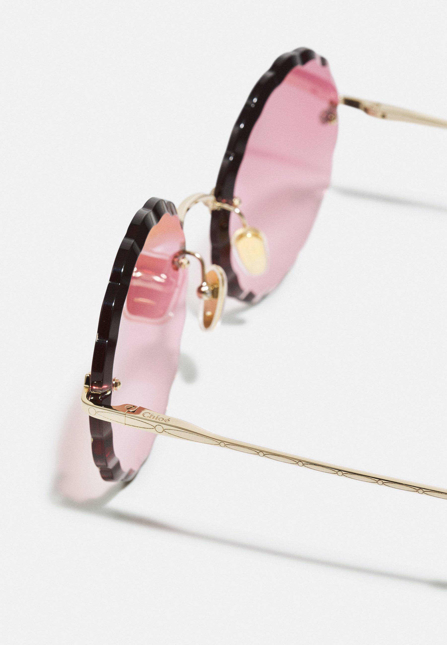CHLOÉ ROSIE RIMLESS ROUNDED METAL SUNGLASSES - Sunglasses - gold