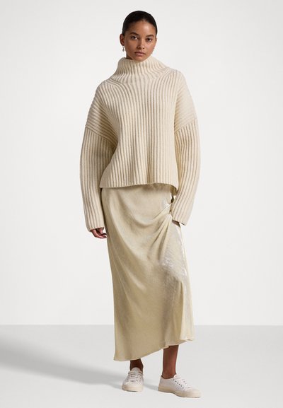 Polo Ralph Lauren RIB WOOL-CASHMERE FUNNELNECK SWEATER - Vesta - authentic cream