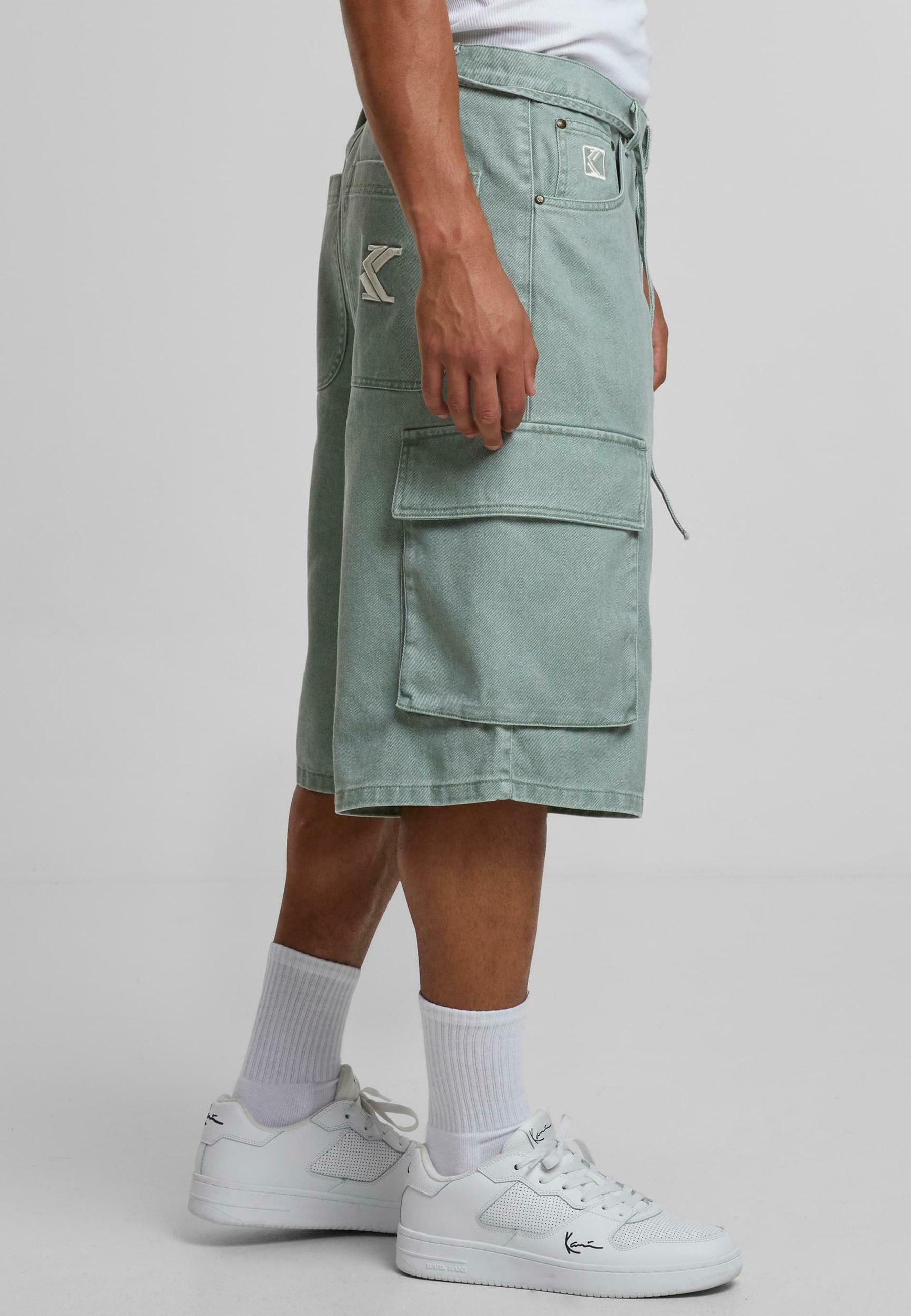 KARL KANI◆デニム バギー ジョーツ Denim Baggy Jorts [Green] Karl Kani BAGGY - Denim shorts - green - Zalando