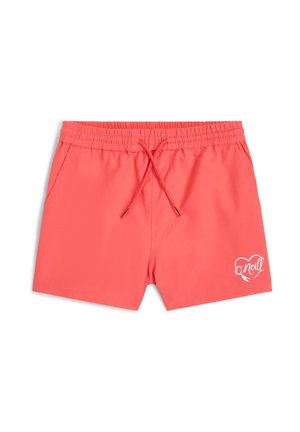 Koralne kopalne hlače z elastičnim pasom, nastavljivo vrvico in stranskimi žepi. Na spodnjem levem delu je bel logotip O'Neill.