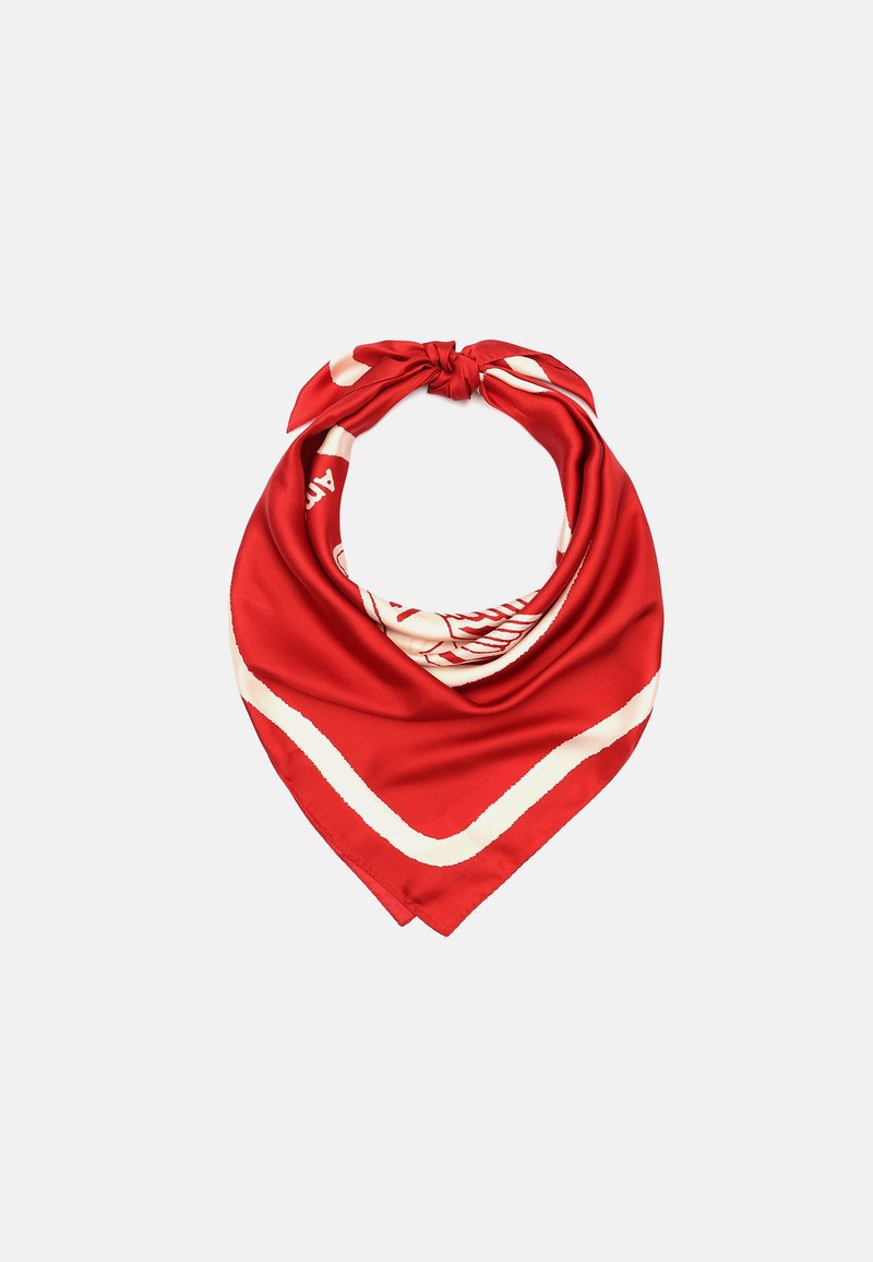 Coach Redish pink and White Heart Print Scarf NWT Coach Signature Heart Print Silk Bandana CP348 | eBay main image 4