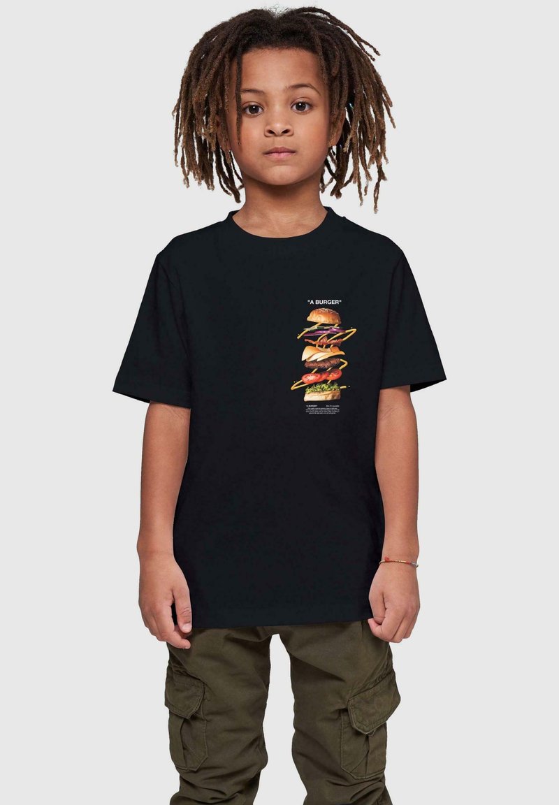 Mister Tee A BURGER - T-shirt med print - black