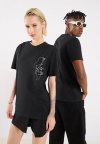 YOURTURN - UNISEX - Nyomott mintás póló - black Miniatűr kép 1