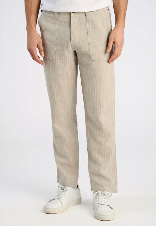 HERRINGBONE  - Stoffhose - lt stone