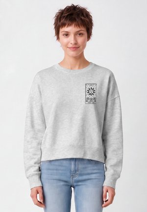 watapparel, TAROT THE SUN - Sweatshirt - cool heather grey