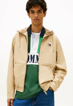 HERRINGBONE TWILL RELAXED ZIP-THRU HOODED - Giacca da mezza stagione - gentle gold