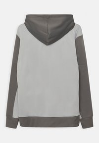 Felpa con cappuccio caratterizzata da un corpo grigio chiaro con accenti grigio scuro sulle maniche e sull'orlo. Realizzata in tessuto morbido ed elasticizzato.