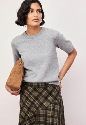 Next, SUPERSOFT SHORT SLEEVE KNITTED T-SHIRT - Basic T-shirt - grey marl
