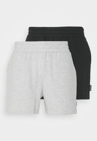 YOURTURN - 2 PACK SUPER BASIC SHORTS - Sport rövidnadrágok - black/grey Miniatűr kép 1