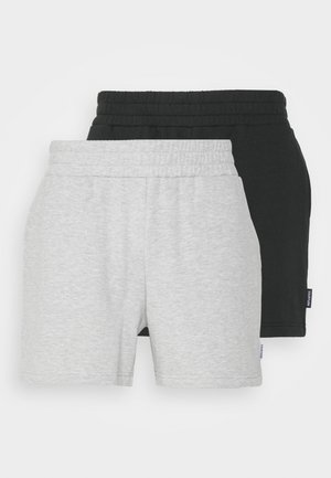 YOURTURN 2 PACK SUPER BASIC SHORTS - Pantalón corto de deporte - black/grey