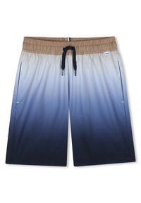 Ανδρικά μαγιό βερμούδα με βαθμιαία μετάβαση από ανοιχτό καφέ σε ναυτικό μπλε. Διαθέτουν ελαστική ζώνη μέσης με κορδόνι και πλαϊνή τσέπη.