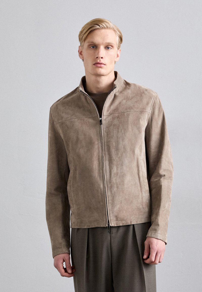 Emporio Armani - BLOUSON JACKET - Veste en cuir - light brown, Agrandir