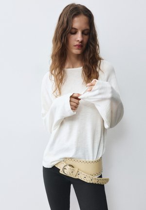 PULL&BEAR, RAGLAN LONG SLEEVE - T-shirt à manches longues - off white