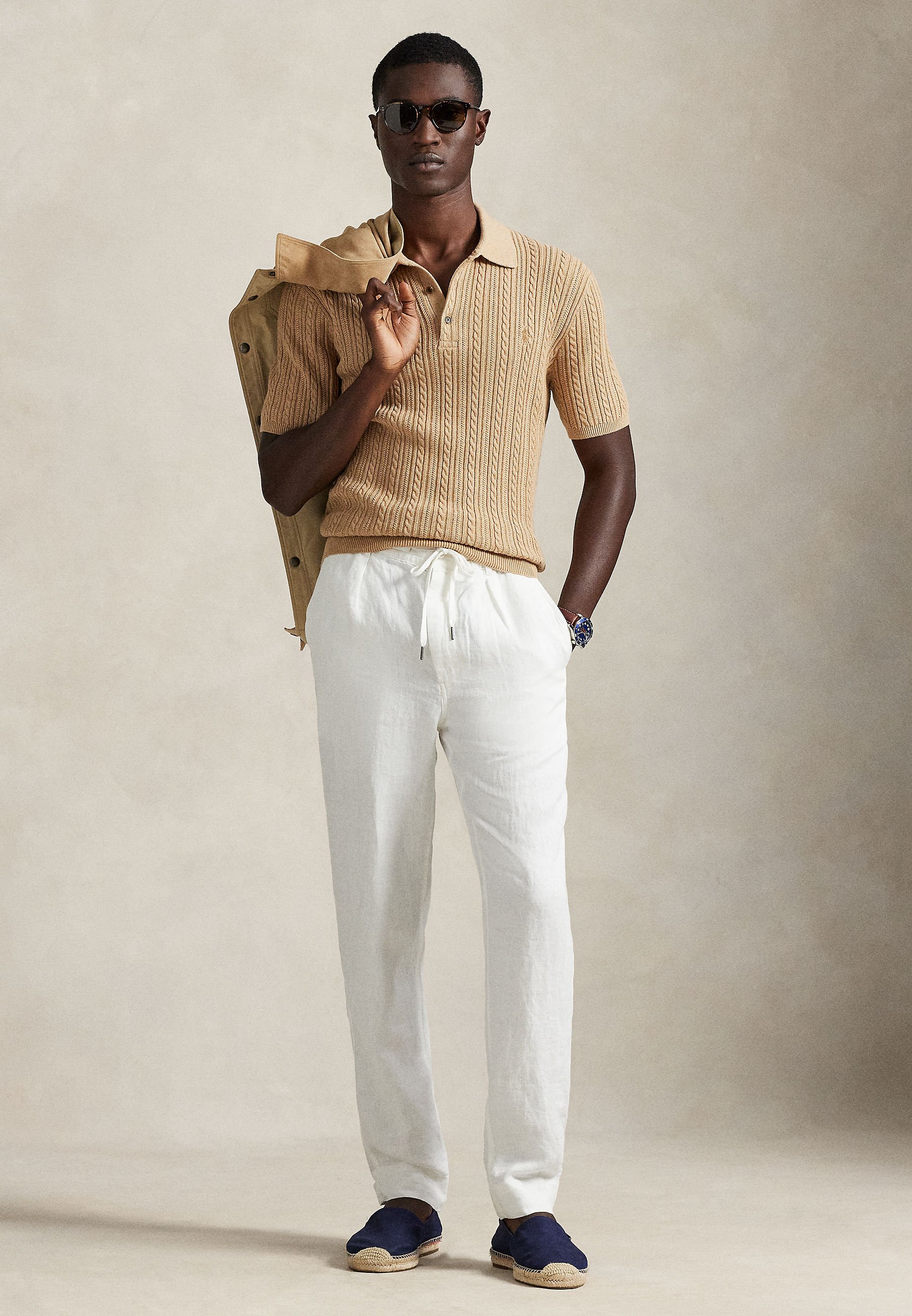 Polo Ralph Lauren LATEEF SLIM TAPERED FIT LINEN PANT - Trousers
