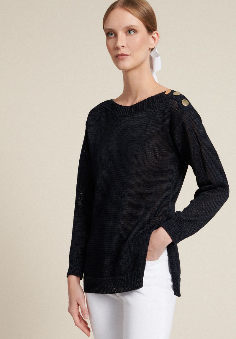 Damen Strickjacken | Luisa Spagnoli CASCATE Strickpullover blu/blau - KX81990 Damen Strickjacken | Luisa Spagnoli CASCATE Strickpullover blu/blau - KX81990