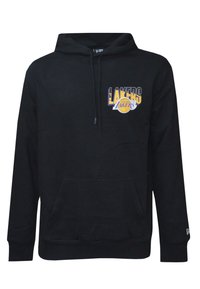 Felpa nera con tasca frontale, presenta il logo "LAKERS" in viola e oro. Realizzata in morbido tessuto, con maniche lunghe e polsini e orlo a costine.