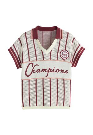 Next, Poloshirt - berry red stripe