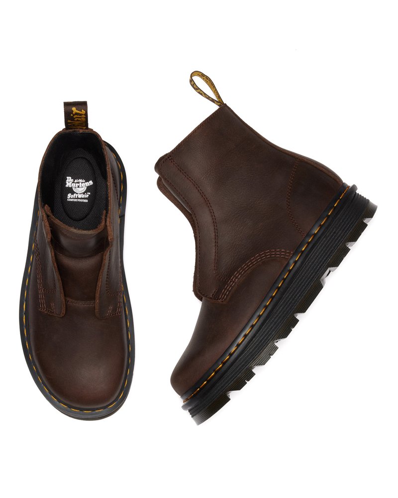 Martens ZEBZAG LACELESS Botines dark brown wyoming/marrón