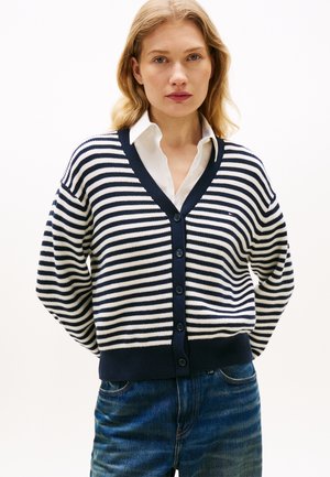 CARDI FINE - Adīta jaka - ivory/dark navy