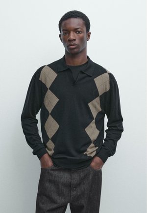 ARGYLE - Maglione - mottled dark blue