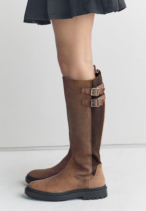 Next Stivali con plateau - chocolate brown oiled leather