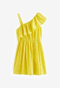 Next ONE SHOULDER - REGULAR FIT - Vardagsklänning - yellow broiderie