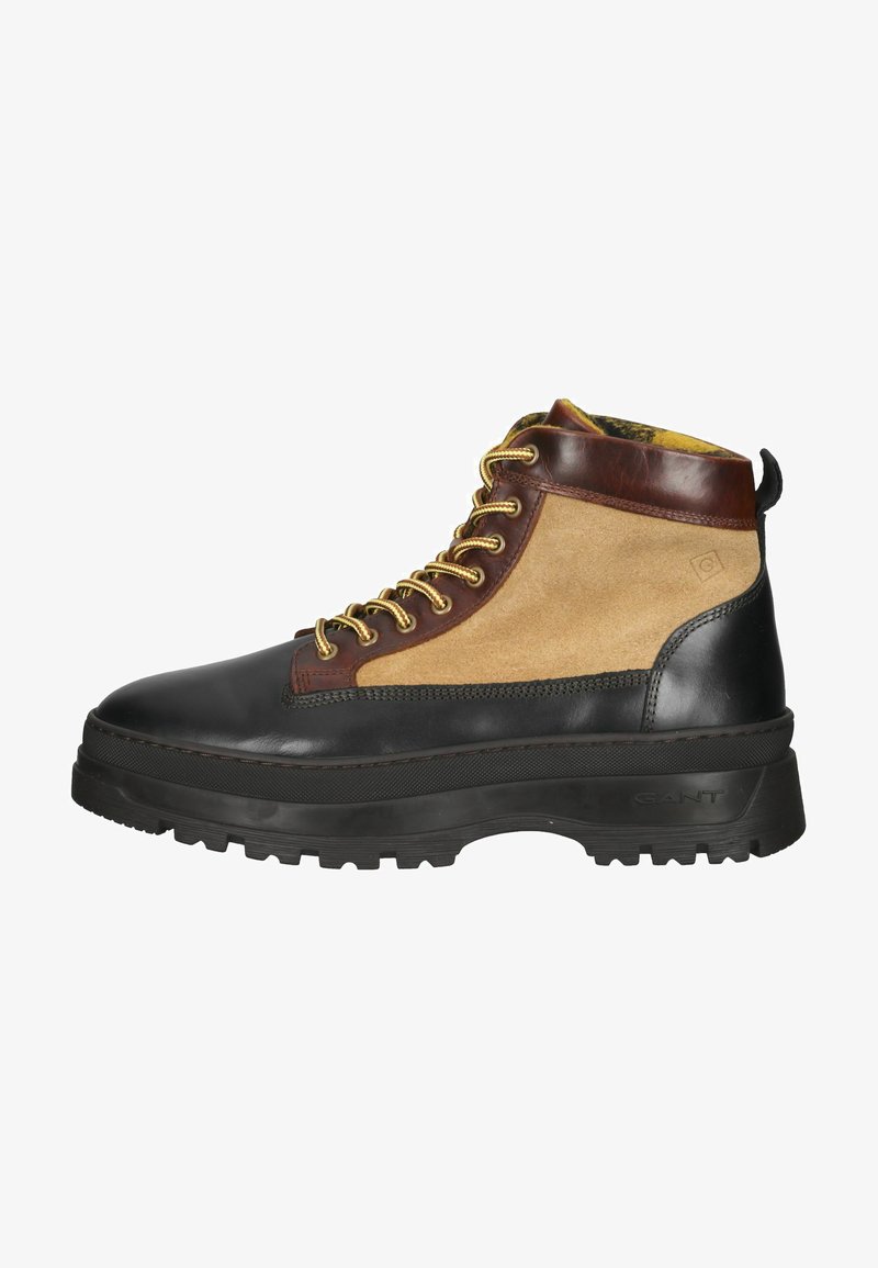 GANT Lace-up ankle boots - warm khaki/blk/cognac