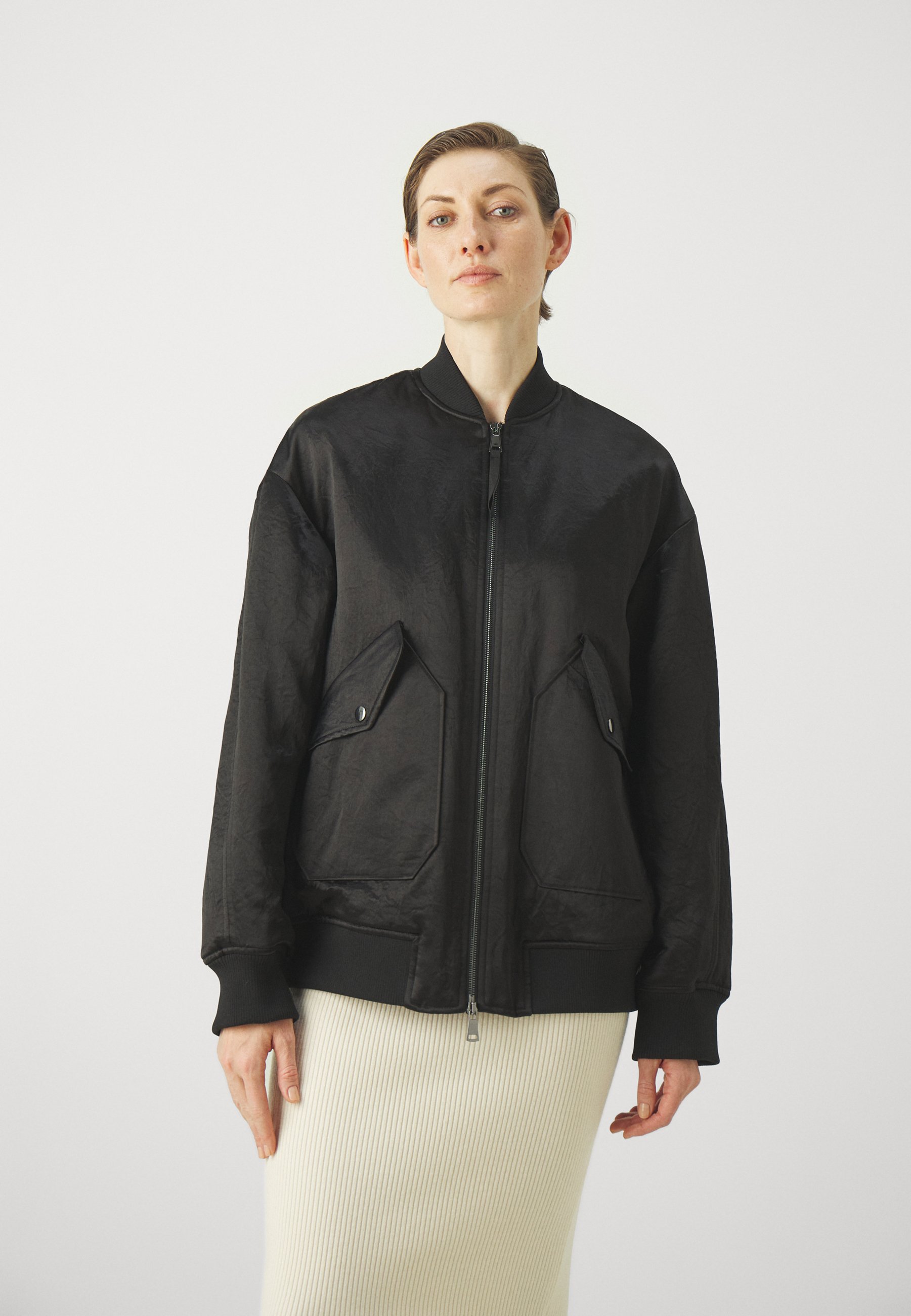 IMELDE (MAX MARA LEISURE) ボンバージャケット MAX MARA Leisure Imelde oversized crinkled-satin bomber