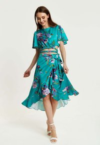 Liquorish FLORAL PRINT  - A-line skirt - green