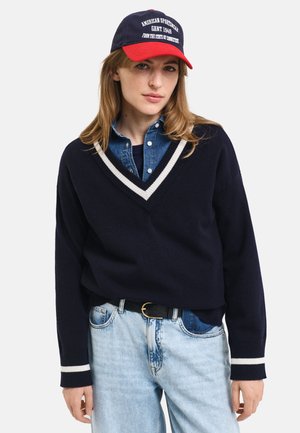V-NECK - Svetrík - evening blue