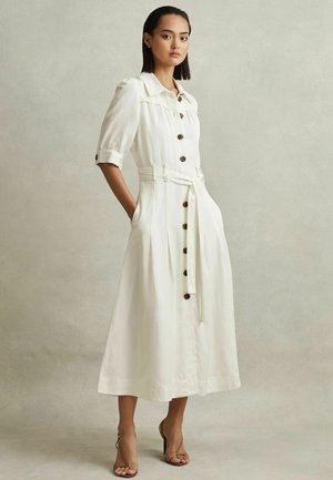 Reiss MALIKA BELTED SLEEVE MIDI - Blusenkleid - white