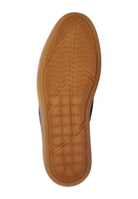 Semelle de chaussure en caoutchouc avec un motif texturé. La couleur est marron clair avec une finition lisse. Présente un logo et des éléments de design inspirés du sport.